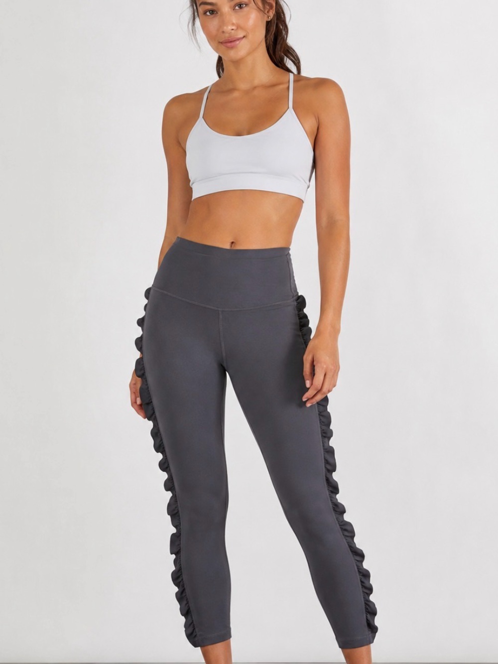 Zella Gray Wavy Yoga Pants Size Small
